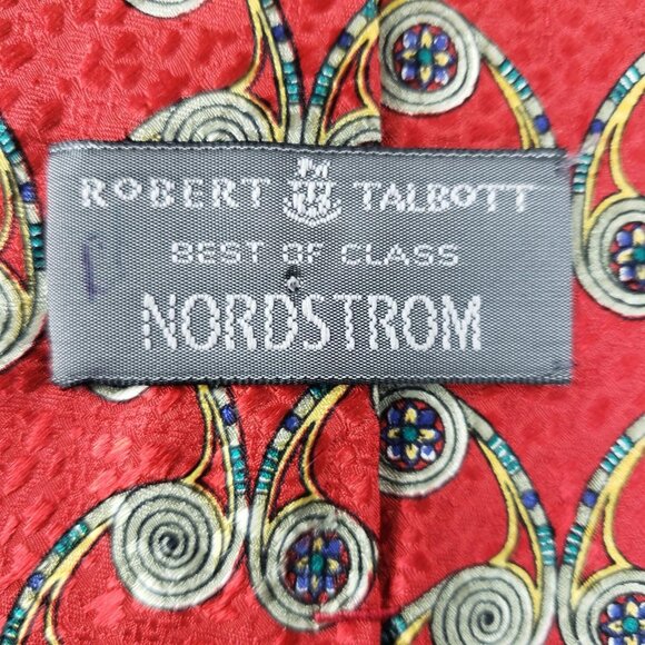 Robert Talbott Best of Class Tie Red Geometric Luxury Silk Necktie Hand Sewn USA - Picture 4 of 4